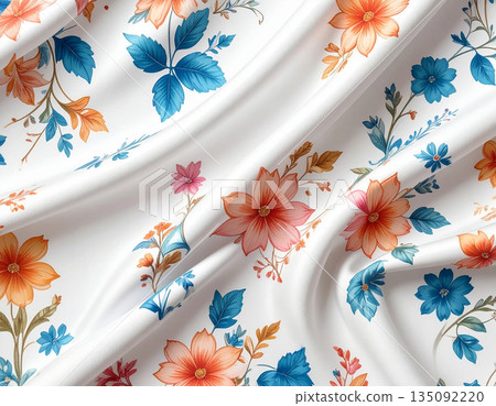 Romantic branding. Vintage style with floral pattern. Texture of premium textile fabric. Romantic branding. Vintage style with floral pattern. Texture of premium textile fabric. 135092220