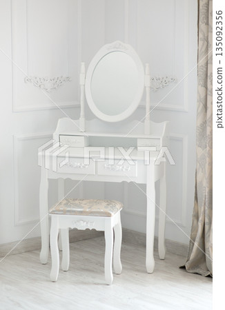 Boudoir table make up table with mirror. Boudoir table make up table with mirror. 135092356