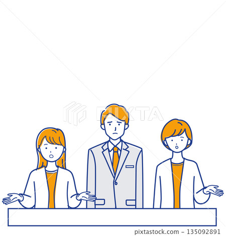 Illustration of a meeting to coordinate opinions (different colors) Illustration of a meeting to coordinate opinions (different colors) 135092891