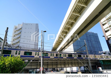 The Joban Line running through Nishi-Nippori 135093441