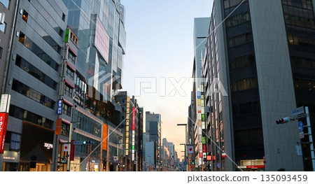 Ginza's main street is Ginza Street (Chuo Street), Chuo Ward, Tokyo Ginza's main street is Ginza Street (Chuo Street), Chuo Ward, Tokyo 135093459
