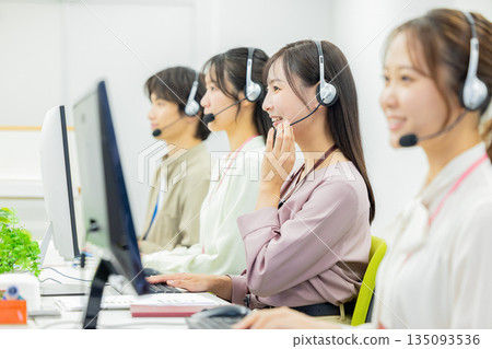 Young lady, operator, call center, staff 135093536