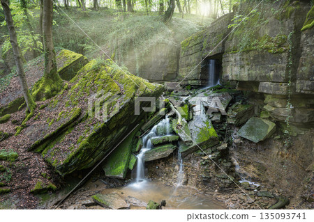 Landscape image with small creek, Eifel, Germany Landscape image with small creek, Eifel, Germany 135093741