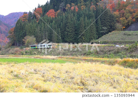 Tadami Line running through Oku-Aizu / Kanayama Town, Onuma District, Fukushima Prefecture 135093944