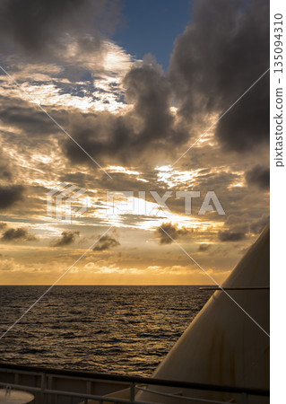 Sunset sea from the boat 135094310