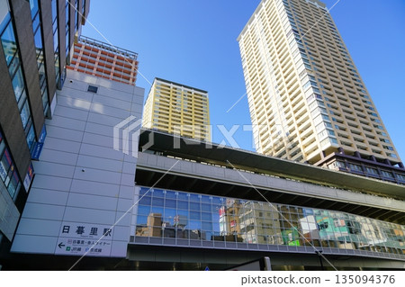 Nippori Station and high-rise apartment buildings 135094376