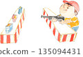 Vector illustration of children playing shooting games at a festival 135094431