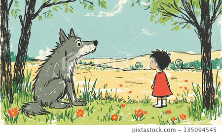 Girl asking Mr. Wolf a question 135094545