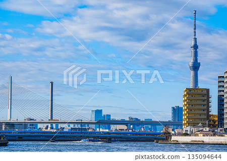 Skytree seen from Nakagawa 135094644