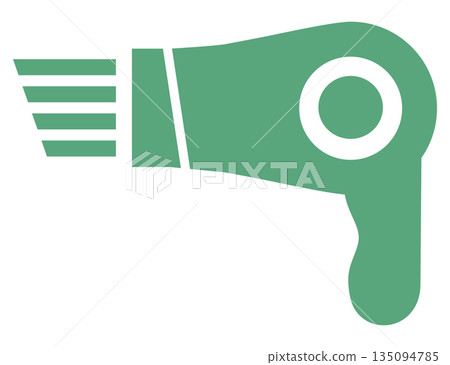 綠色吹風機圖標 綠色吹風機圖標 135094785