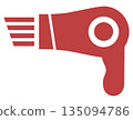 Hair dryer icon red 135094786