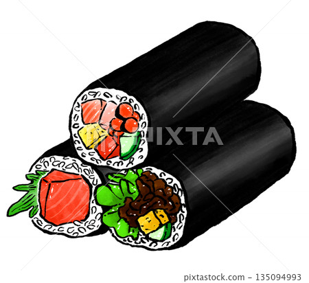 Set of three Ehomaki rolls 135094993