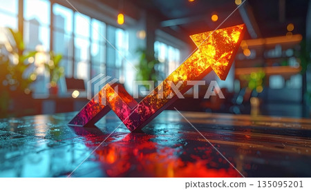 Abstract red and yellow background of colorful lights with a woman holding a drink Abstract red and yellow background of colorful lights with a woman holding a drink 135095201