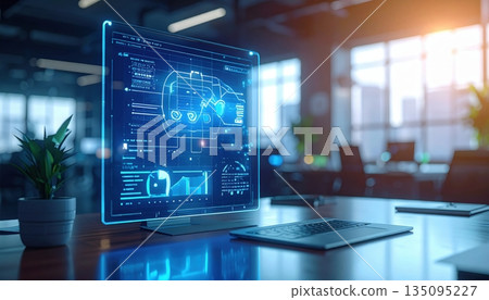 Global internet technology stock market communication network design with digital fiber optics background and light spots 135095227