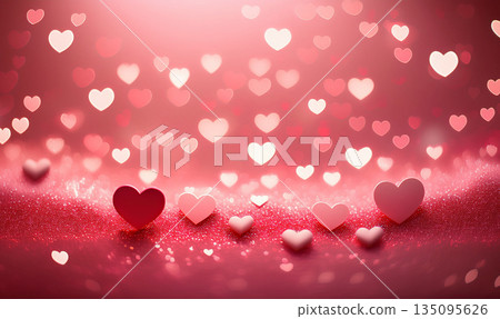 情人節閃亮心形背景 135095626