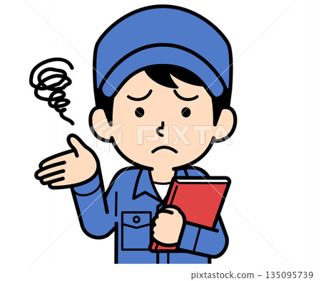 A simple worker man confused with a file A simple worker man confused with a file 135095739