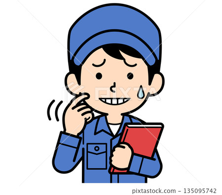 A simple worker man holding a file and getting upset A simple worker man holding a file and getting upset 135095742