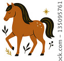 Simple and elegant horse illustration 135095761
