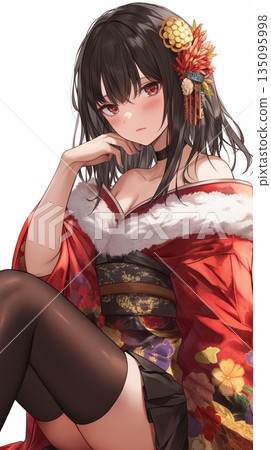 A woman in a kimono 135095998