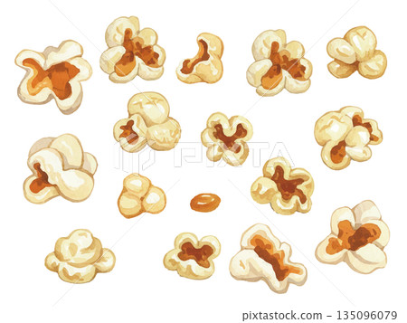Watercolor popcorn illustration Watercolor popcorn illustration 135096079