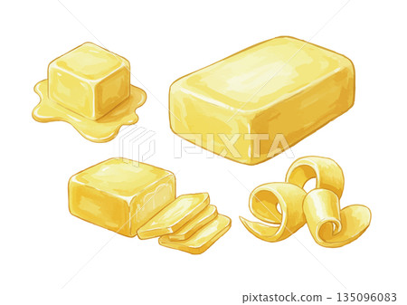 Watercolor butter illustration 135096083