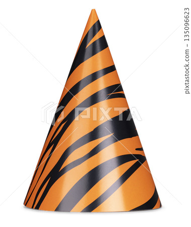 Real photo of party hat on white background Real photo of party hat on white background 135096623