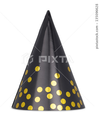 Real photo of party hat on white background Real photo of party hat on white background 135096628