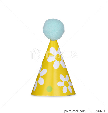 Real photo of party hat on white background 135096631