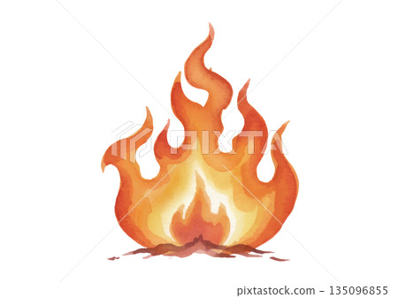 Watercolor style flame illustration 135096855