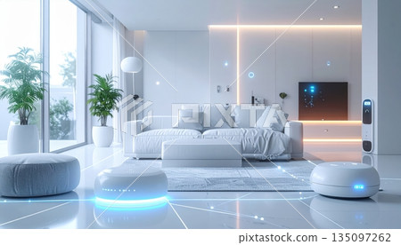 Modern living room interior design features luxury blue furniture with a comfortable sofa and armchair on parquet floor in a bright apartment house Modern living room interior design features luxury blue furniture with a comfortable sofa and armchair on parquet floor in a bright apartment house 135097262