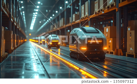 Night train speed blur on the urban railway station road Night train speed blur on the urban railway station road 135097312