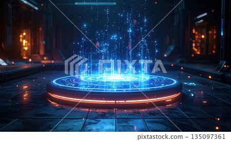 Illuminated city water fountain with laser light show technology at night Illuminated city water fountain with laser light show technology at night 135097361