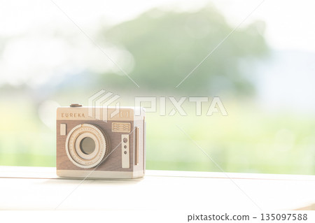 Wooden camera on a table 135097588