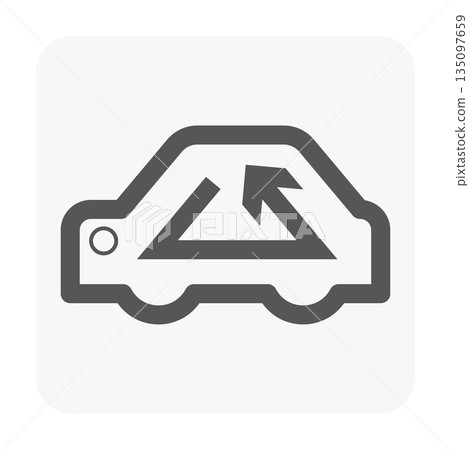 Car with Recirculation Symbol 135097659