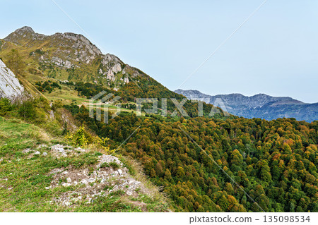 Col d'Aubisque, France. Mountain pass in the French Pyrenees massif, symbol of the Tour de France in Bearn Col d'Aubisque, France. Mountain pass in the French Pyrenees massif, symbol of the Tour de France in Bearn 135098534