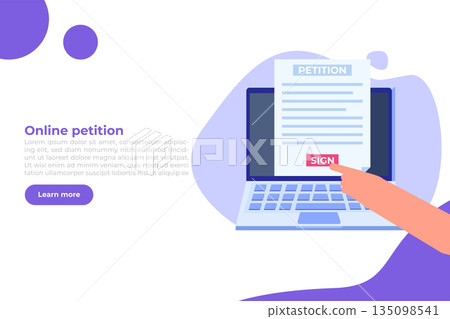 An appeal document or form. Petition online concept. Vector illustration An appeal document or form. Petition online concept. Vector illustration 135098541