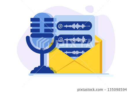 Voice messages, Voice recognition concept. Can use for web banner, landing page template, infographics. 135098594
