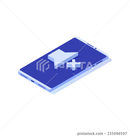 Volume mute isometric icon. Sound symbol. Vector illustration 135098597