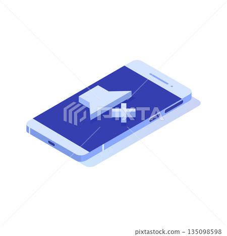 Volume mute isometric icon. Sound symbol. Vector illustration 135098598