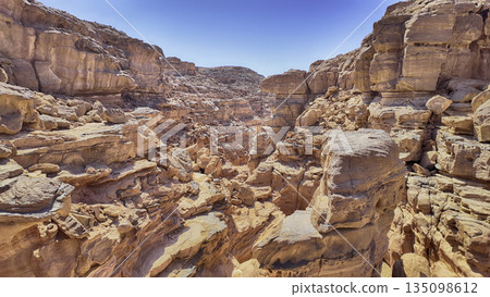 Scenic canyon landscape in the desert of South Sinai, Egypt 135098612