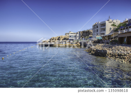 Scenic view from Naama Bay beach, Sharm el Sheikh, Egypt 135098618