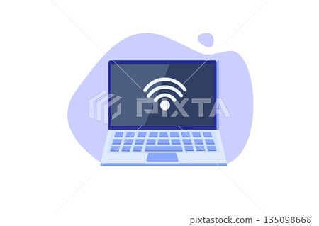 WiFi Connection concept. Remote connected devices. Vector illustration. WiFi Connection concept. Remote connected devices. Vector illustration. 135098668