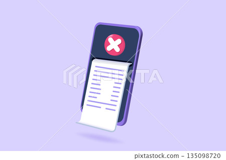 Payment error concept. 3d realistic vector illustration. Payment error concept. 3d realistic vector illustration. 135098720