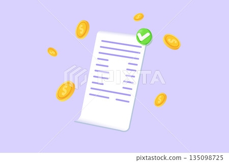 Payment approved concept. 3d realistic vector illustration. Payment approved concept. 3d realistic vector illustration. 135098725