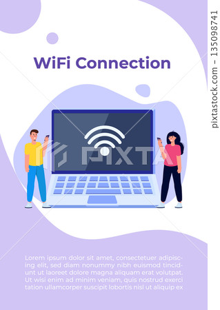 WiFi Connection concept. Remote connected devices. Vector illustration. 135098741