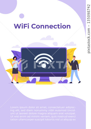 WiFi Connection concept. Remote connected devices. Vector illustration. 135098742