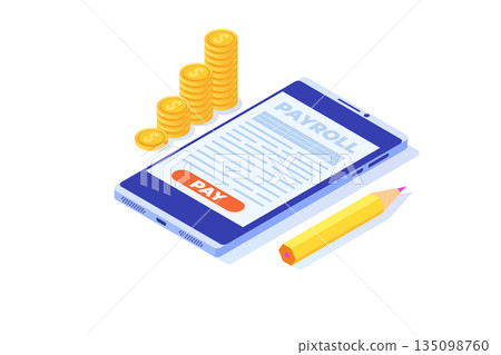 Invoice paper, payroll, salary payment concept. Vector illustration 135098760