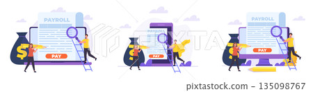 Invoice paper, payroll, salary payment concept. Vector illustration 135098767