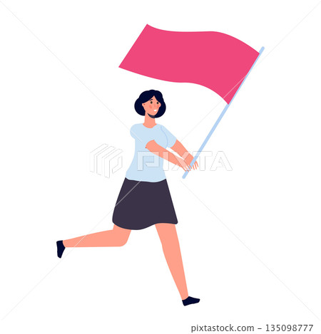 Human running with a flag. Vector illustration Human running with a flag. Vector illustration 135098777