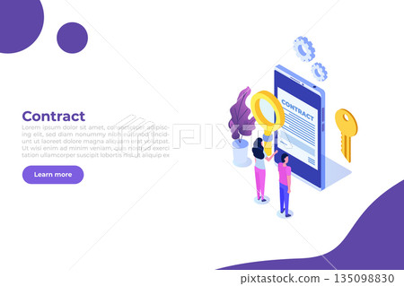 Preparation business contract concept. Vector illustration. Preparation business contract concept. Vector illustration. 135098830